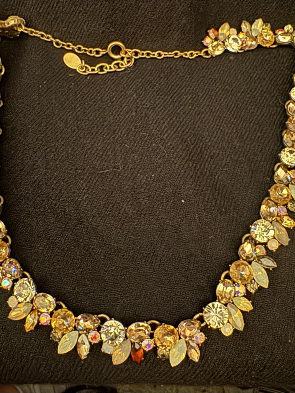 LOFT Gold Floral Crystal Statement Necklace